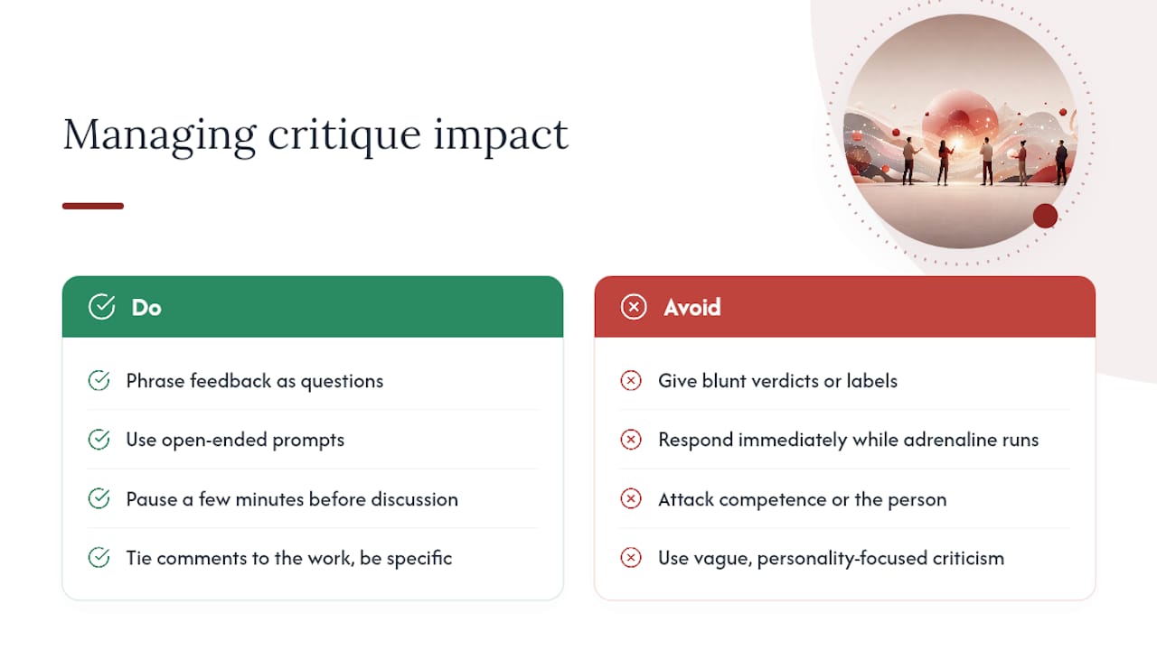The Psychological Weight of Critique, and How to Manage It — overview diagram