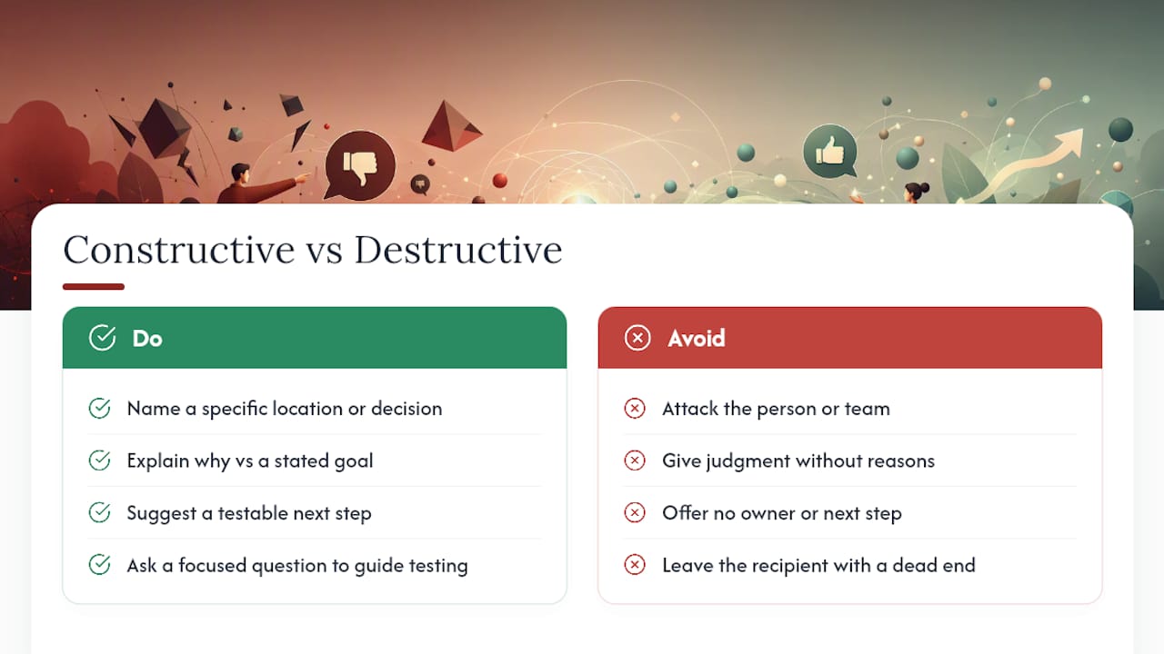 Constructive Critique Versus Destructive Critique: What Separates Them — overview diagram
