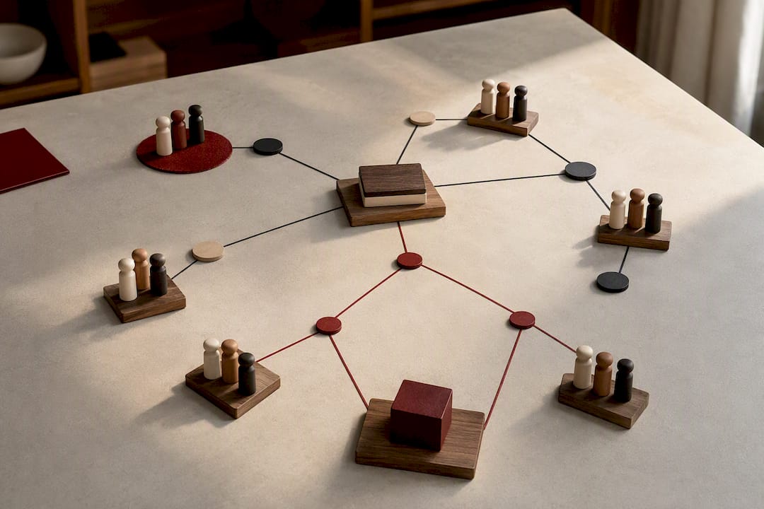 Distributed teams linked through shared decision records