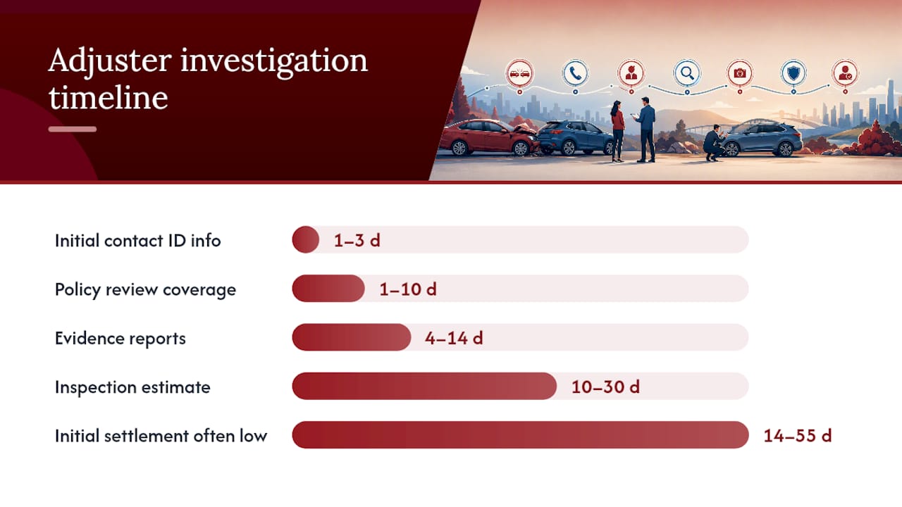 Timeline of insurance adjuster investigation process