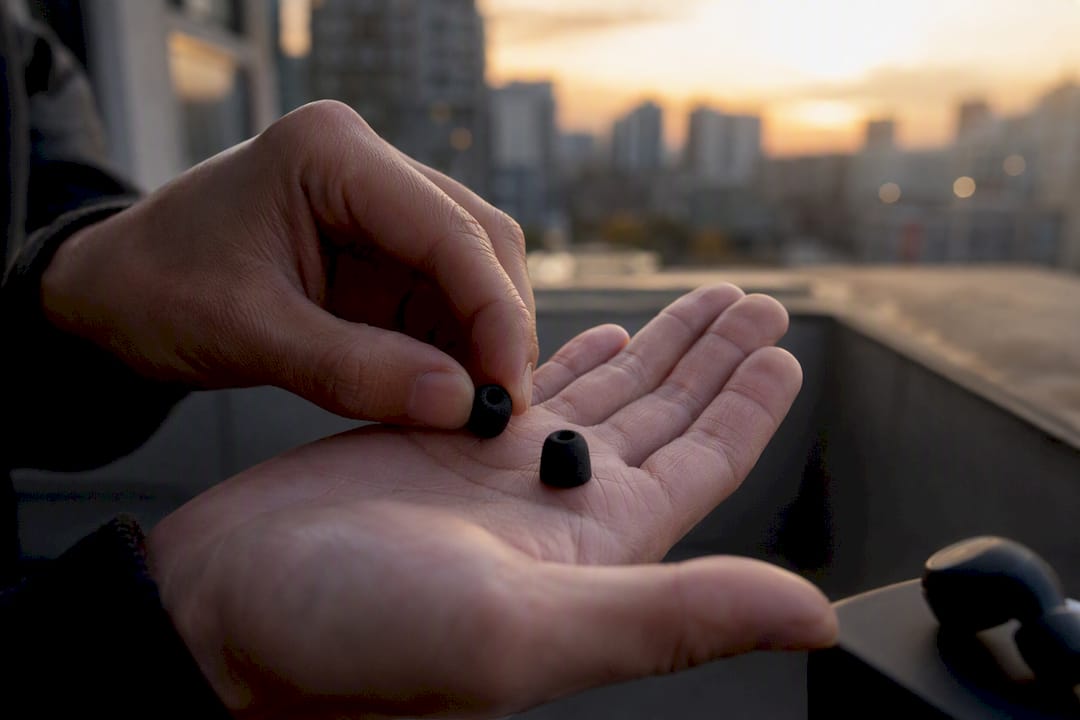 Hands warming and compressing foam earbud tips