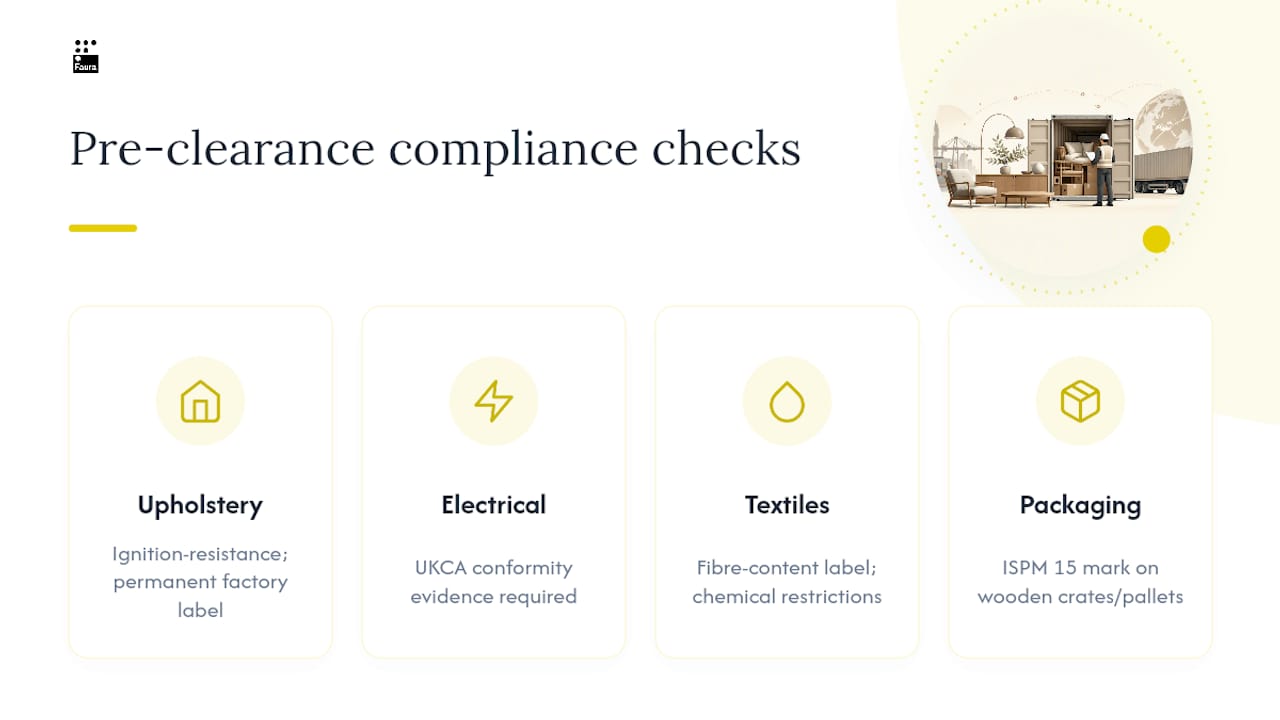 Four furniture import compliance checkpoints