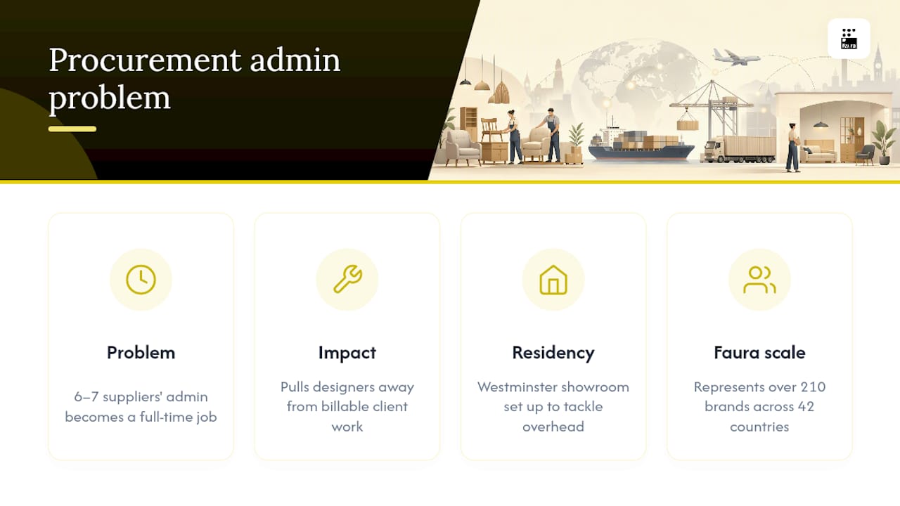 Why procurement admin shouldn't sit on a designer's desk — overview diagram