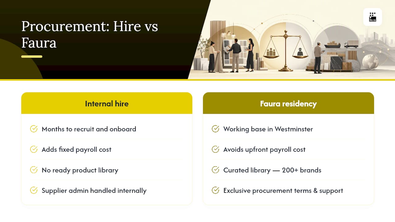 A working base for the procurement and hosting side of your studio — overview diagram