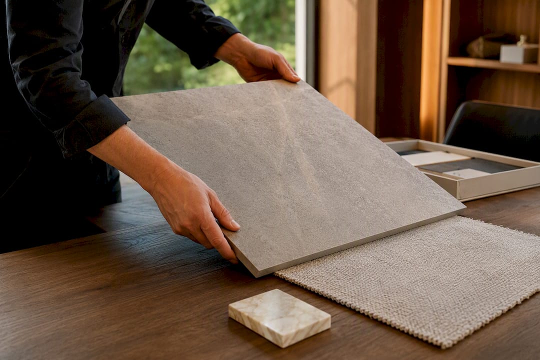 Large finish sample prepared for client presentation
