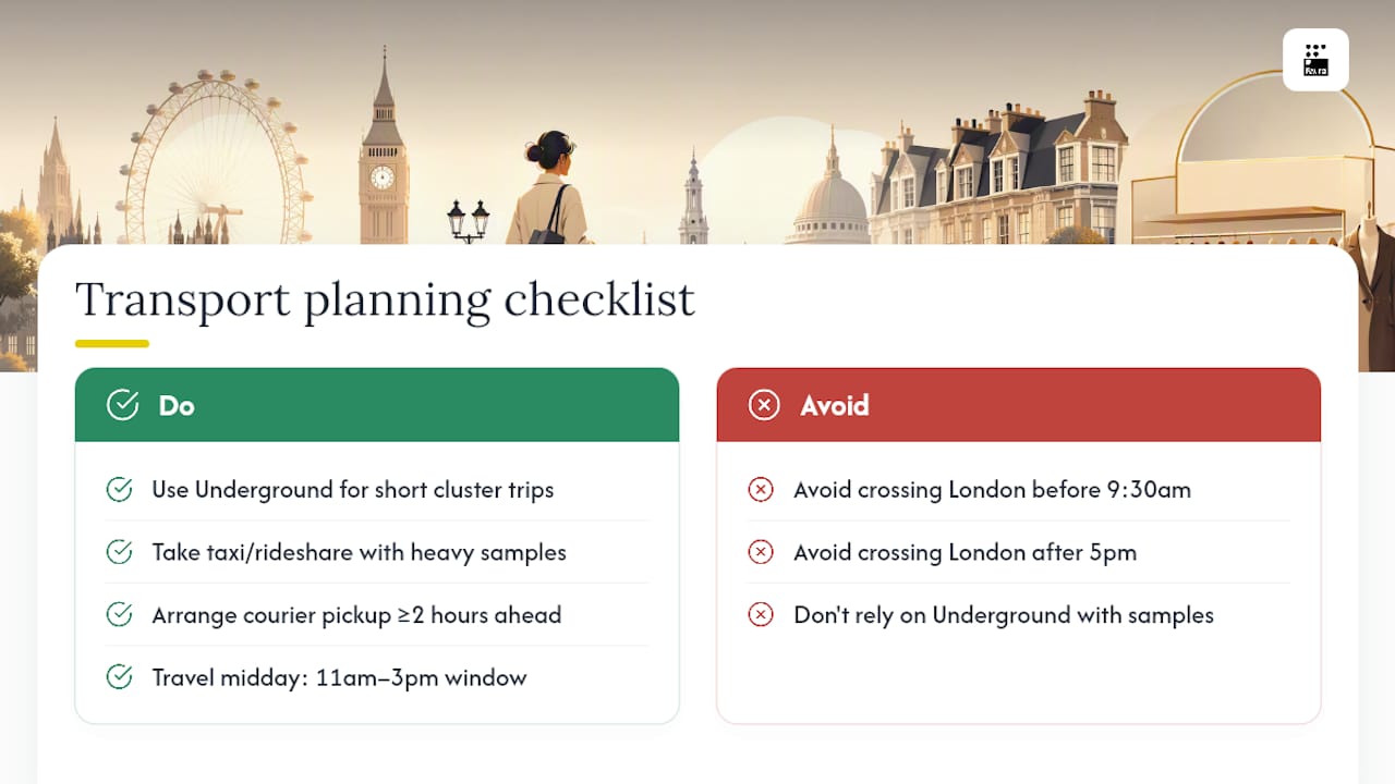 London sourcing transport planning guide