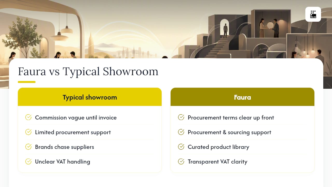 Faura: showroom representation without the guesswork — overview diagram
