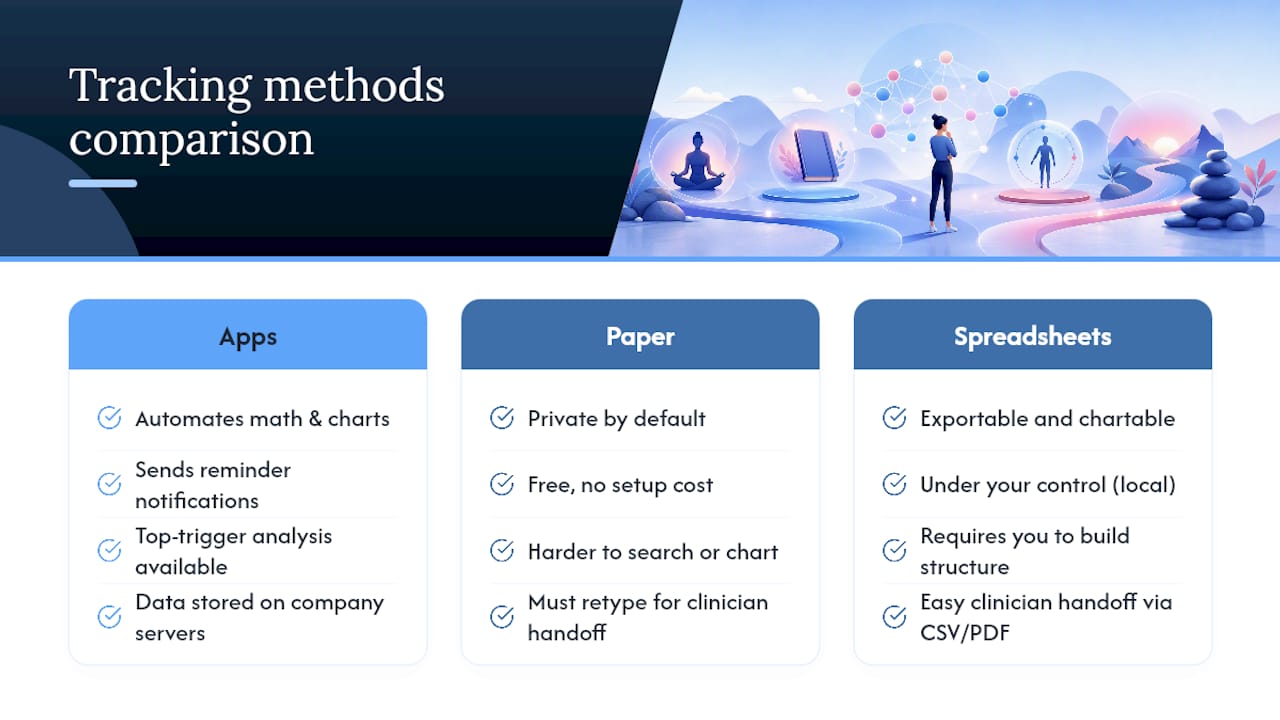 Comparison of anxiety tracking methods pros and cons