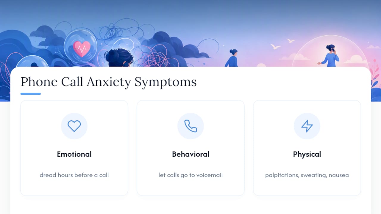 Three categories of phone anxiety symptoms