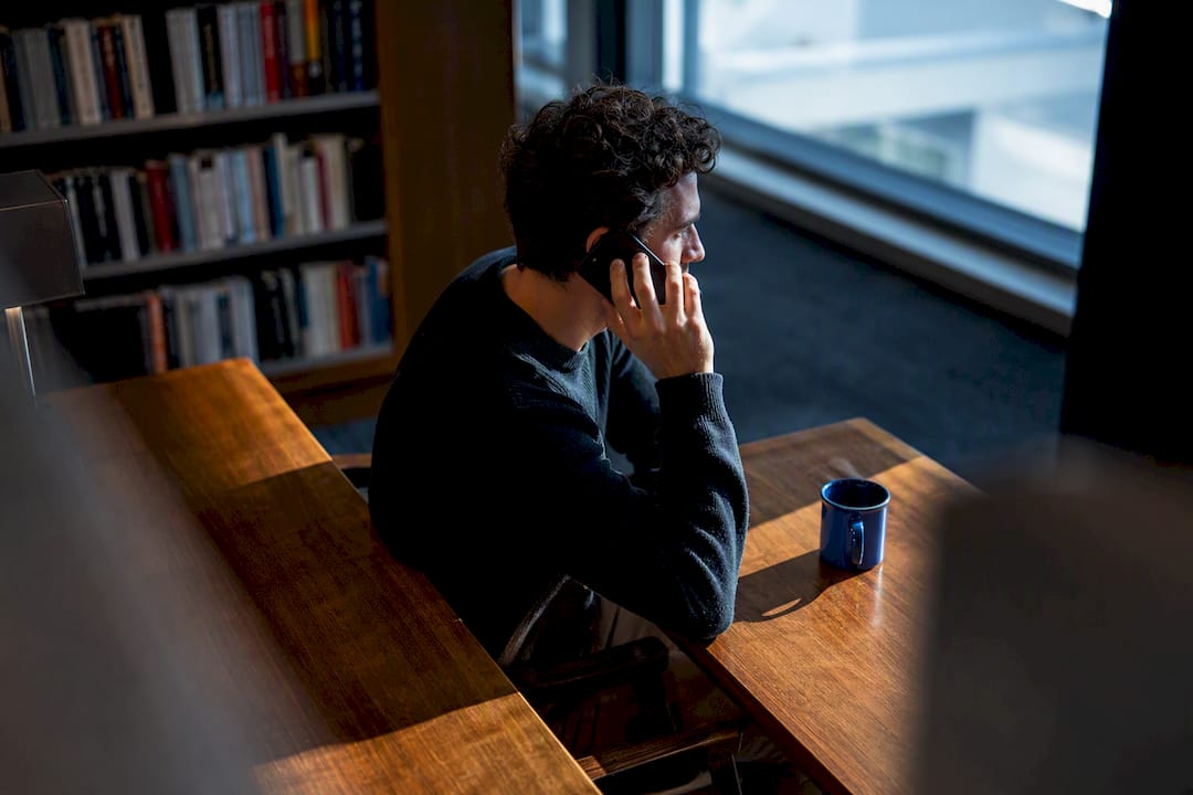 Adult staying through anxiety during phone call