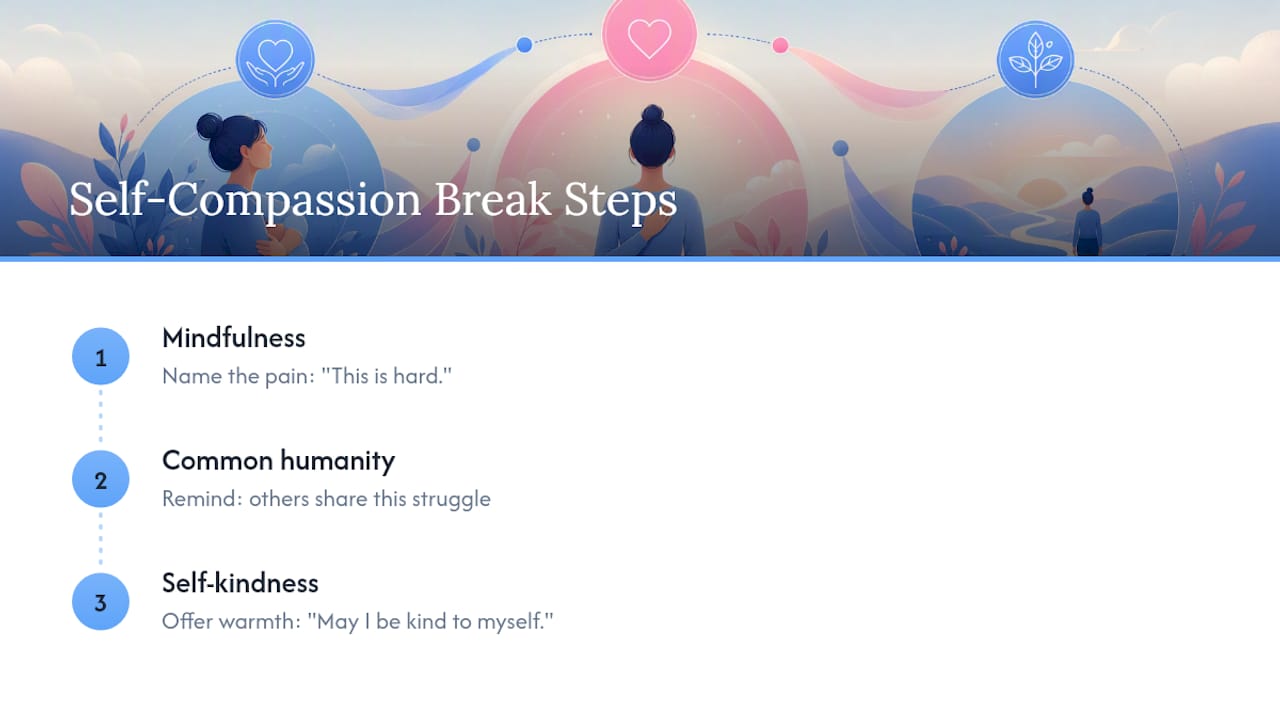 Three steps of the self compassion break