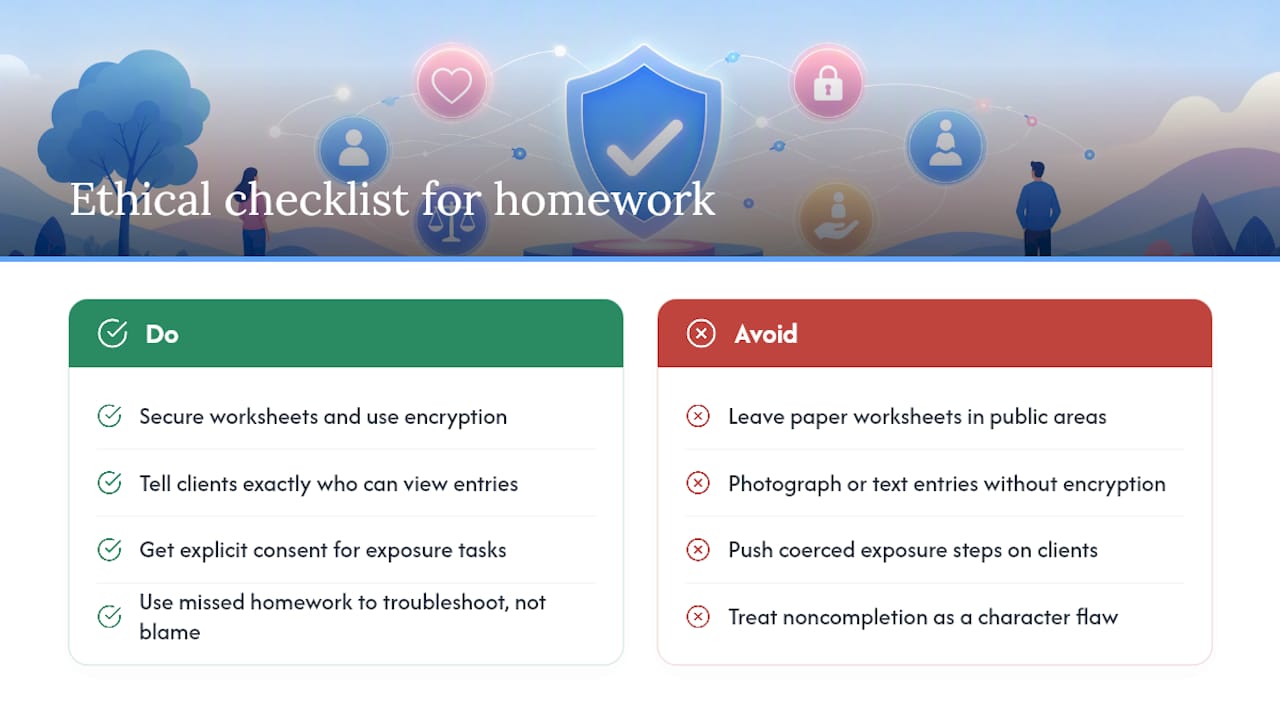 What Ethical Issues Come Up With CBT Homework? — overview diagram