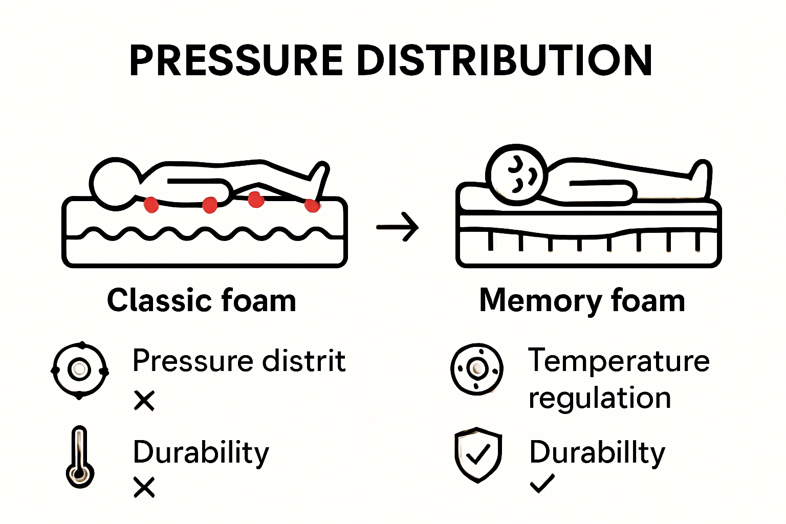Memory foam vs traditional camping mat comparison infographic