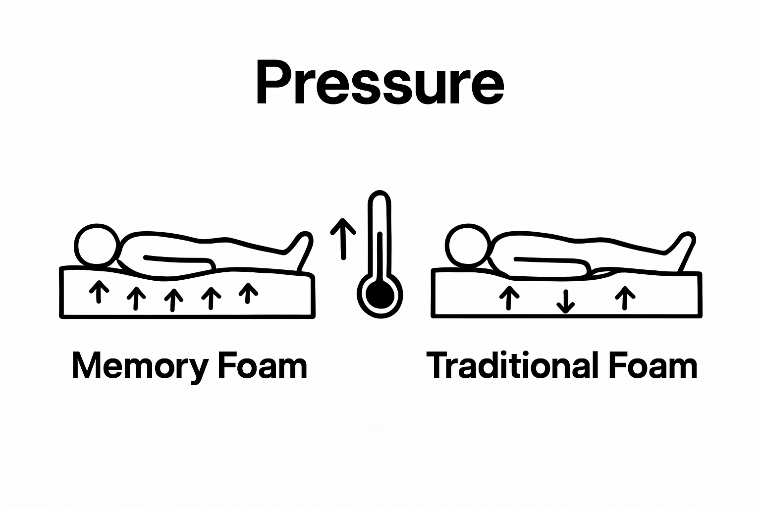 Comparison of memory foam and traditional foam pressure support