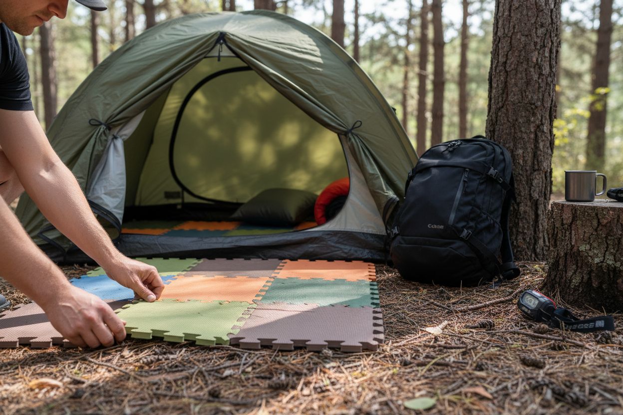 camp sleeping foam tiles