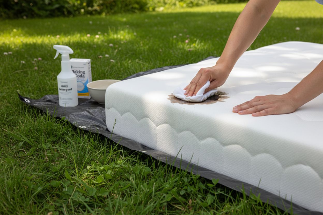 clean memory foam outdoors