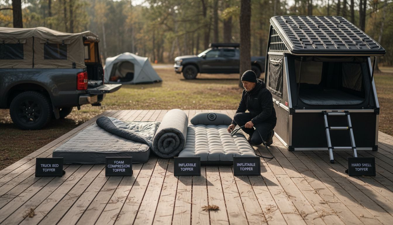 types camping toppers