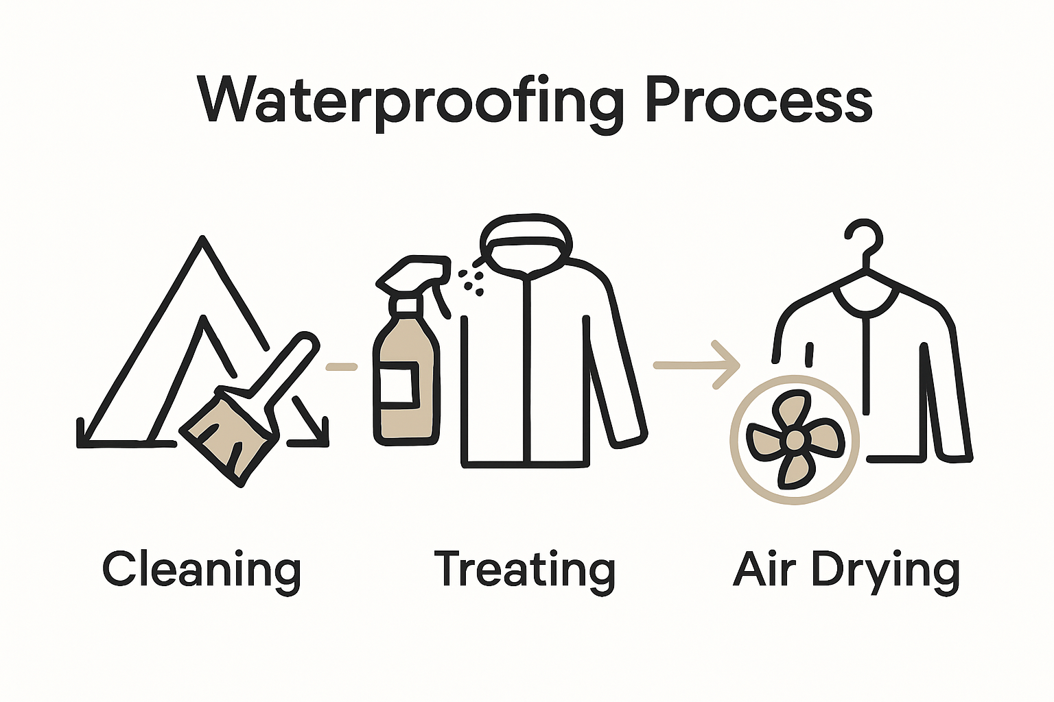 Infographic of waterproofing and curing steps