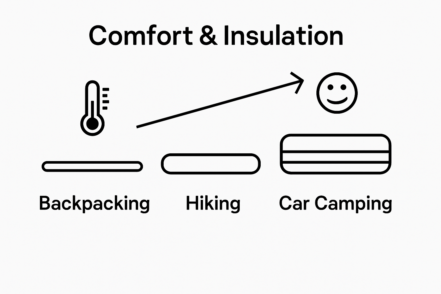 Infographic comparing camping mattress thickness