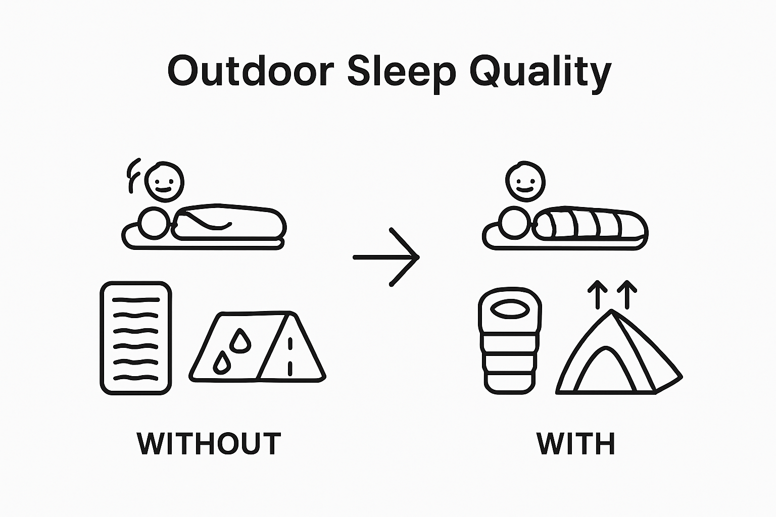Infographic comparing outdoor sleep setups