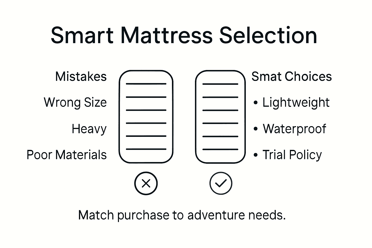 Infographic showing mattress buying mistakes and tips