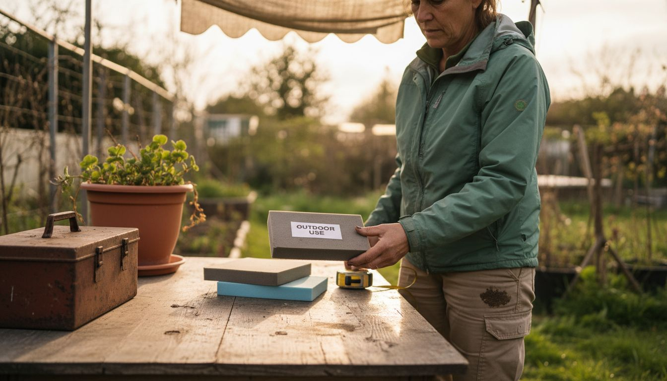 Engineer evaluating outdoor foam samples