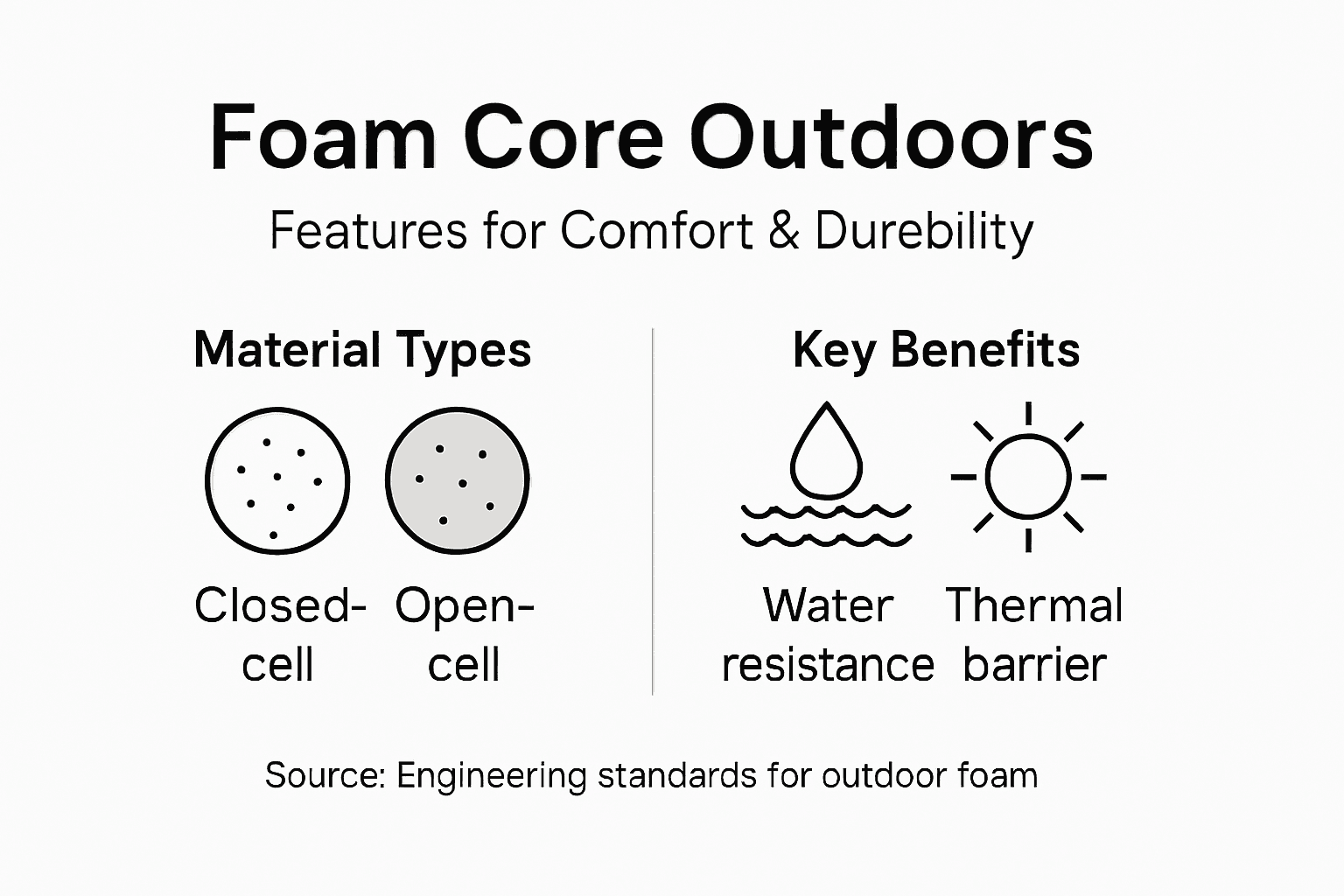 Infographic on foam core outdoor features
