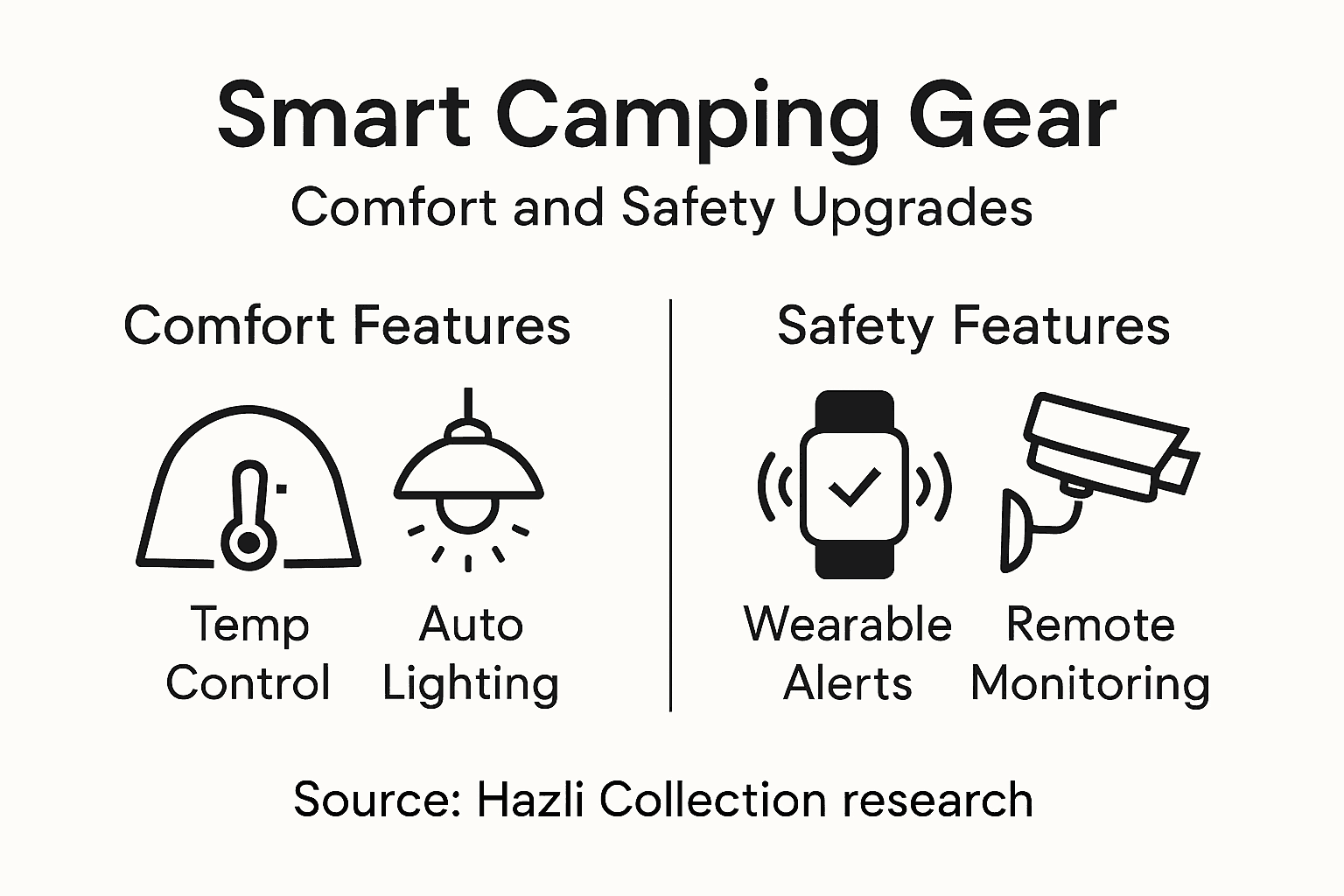 Infographic showing comfort and safety features