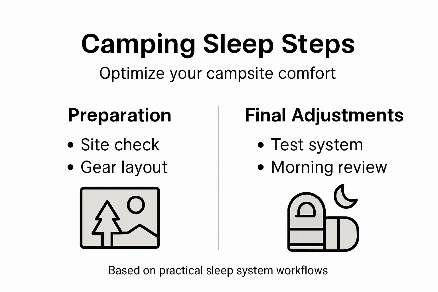 Infographic on camping sleep system optimization