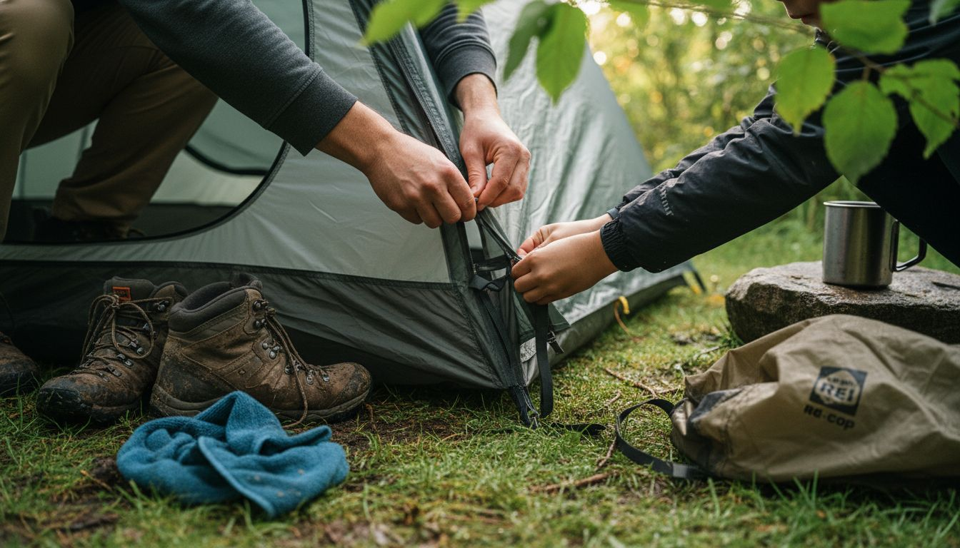 Adjusting customizable features on family tent