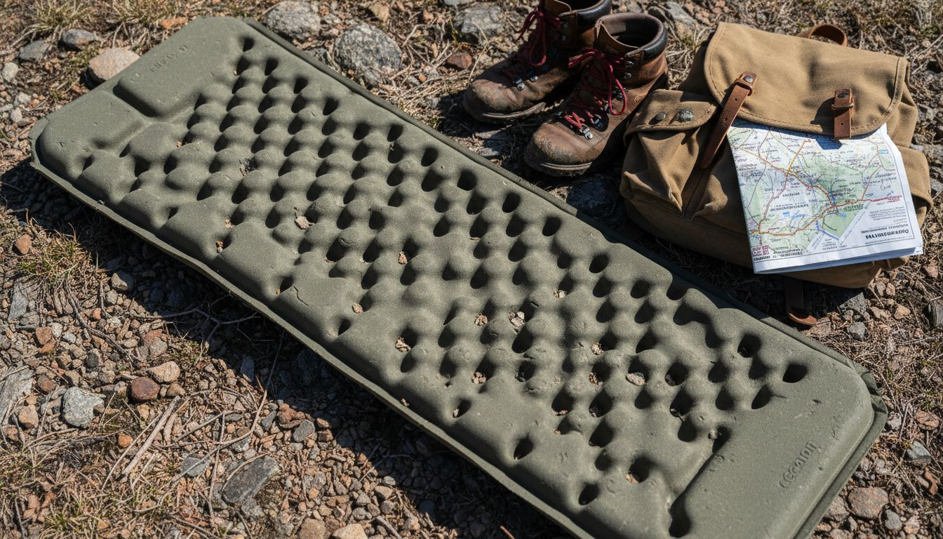 Close-up of used closed-cell foam pad
