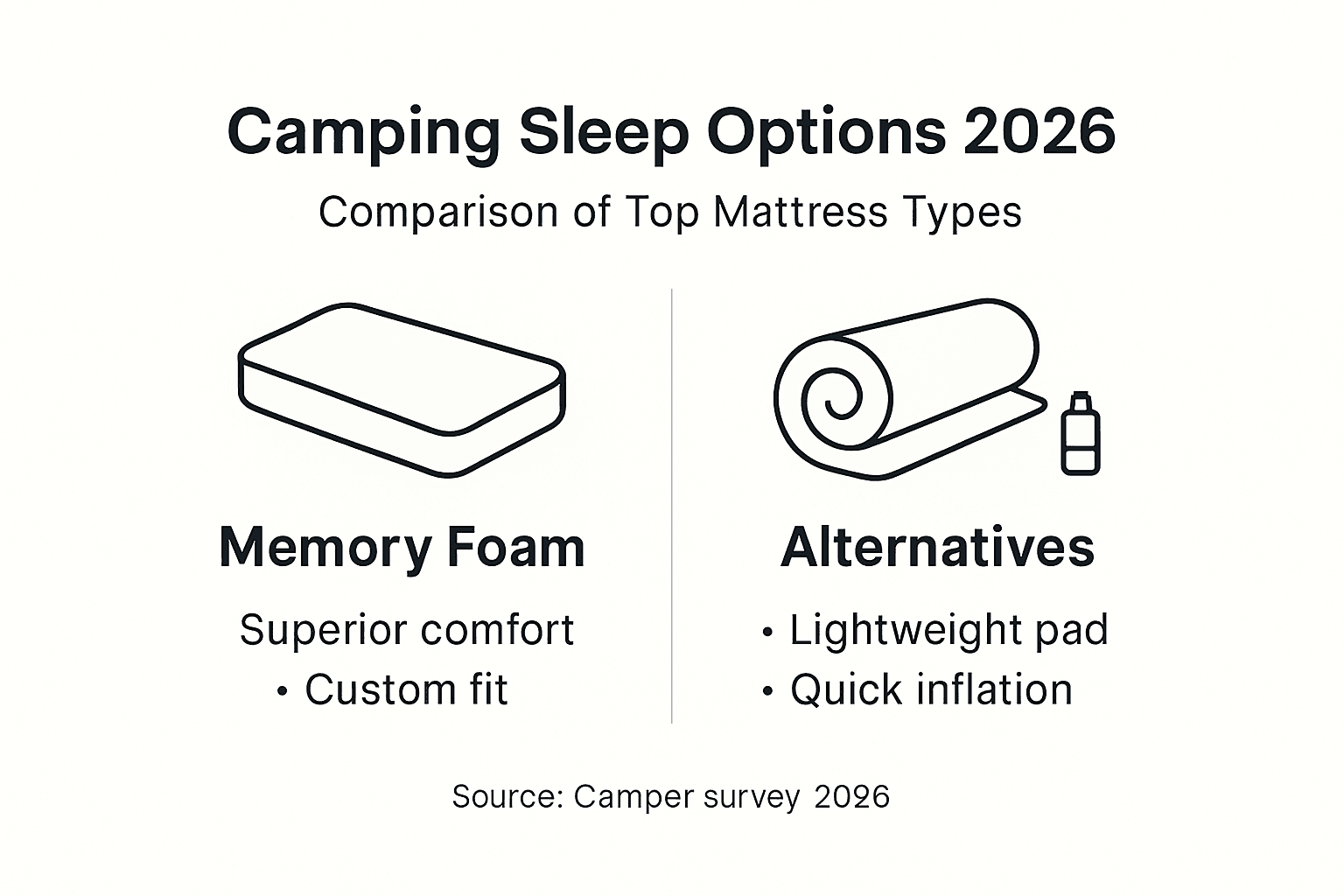 Infographic comparing camping sleep solutions