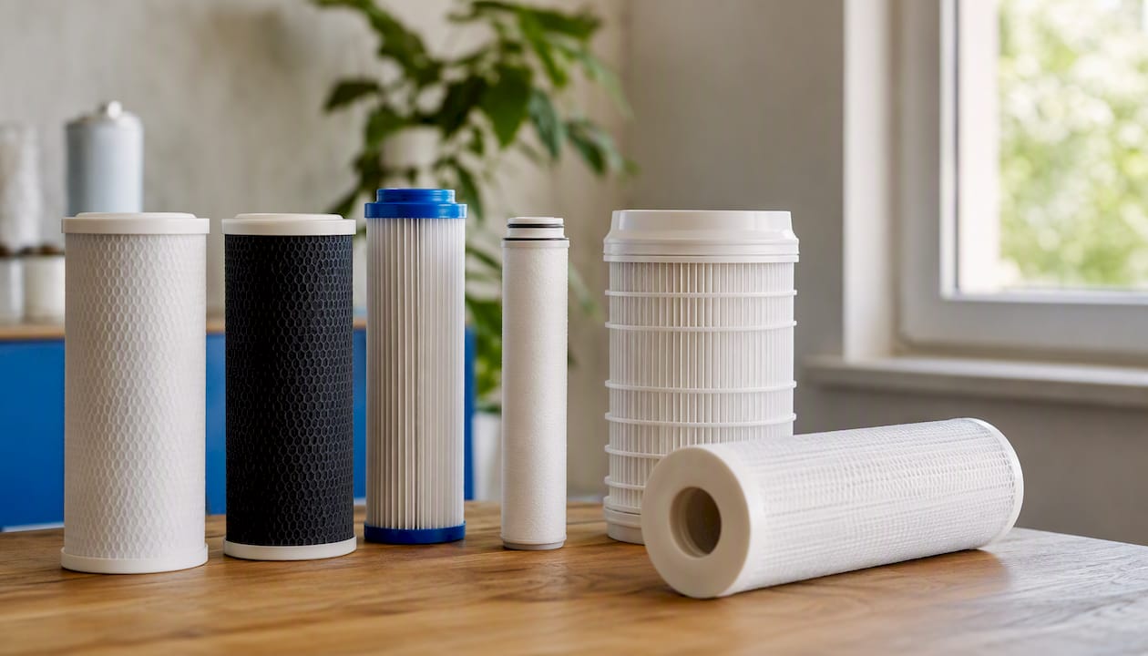 Various generic water filter cartridges