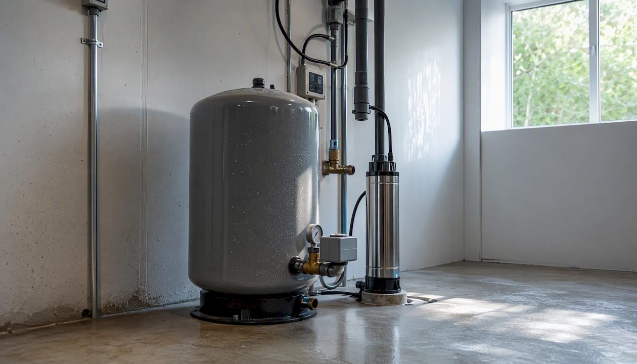 Well pressure tank and pump system