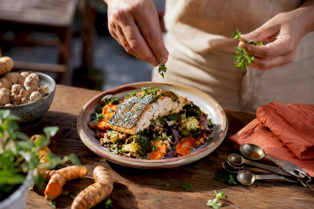 Preparing a healthy anti-inflammatory dinner plate