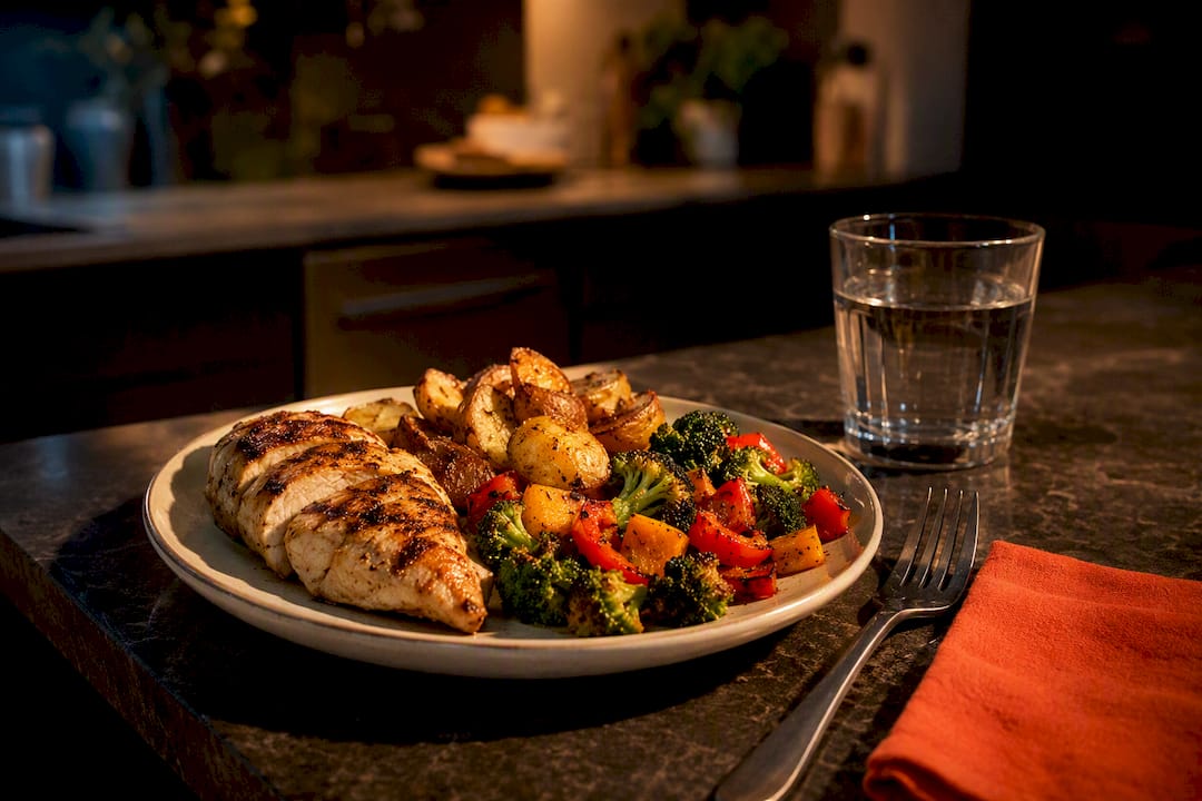 Protein-rich post-workout dinner plate