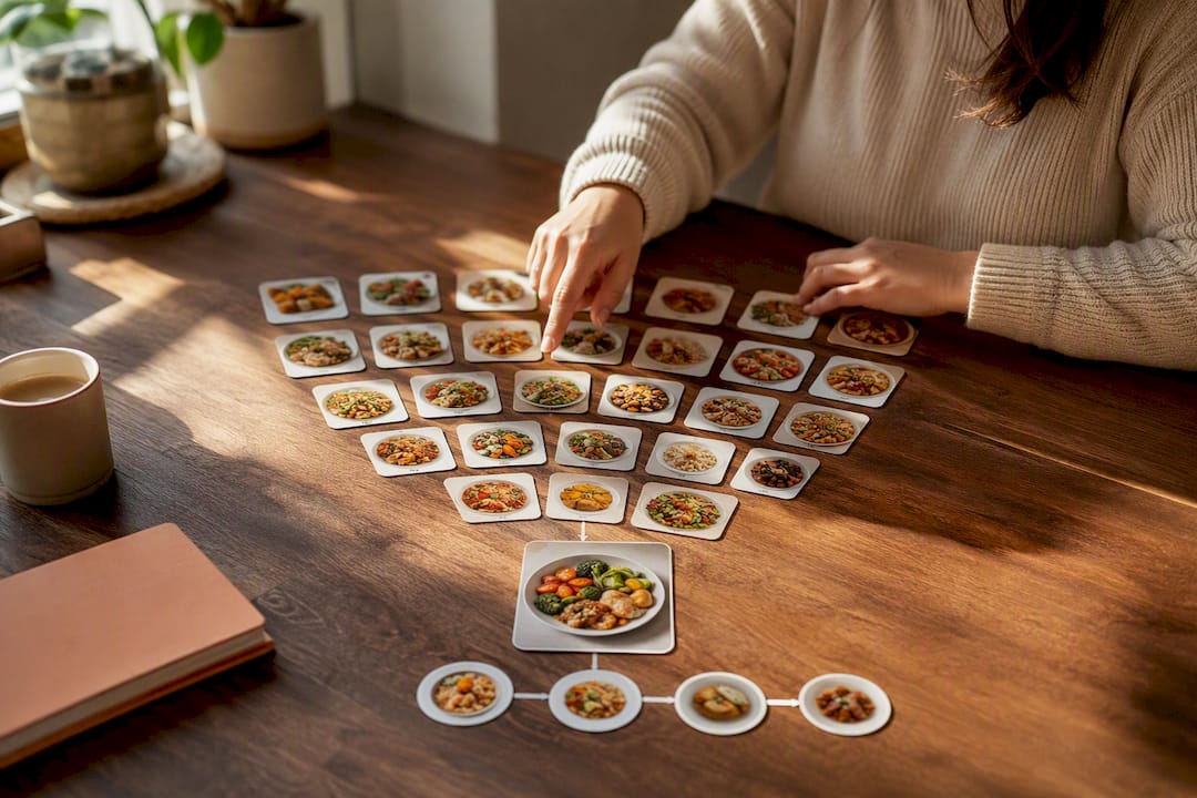 Many dinner choices narrowing to one weekly plan