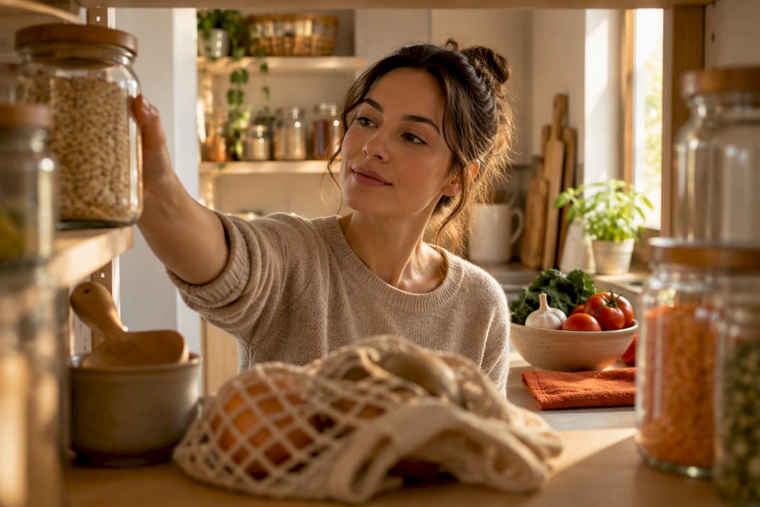 Pantry ingredients checked before grocery shopping