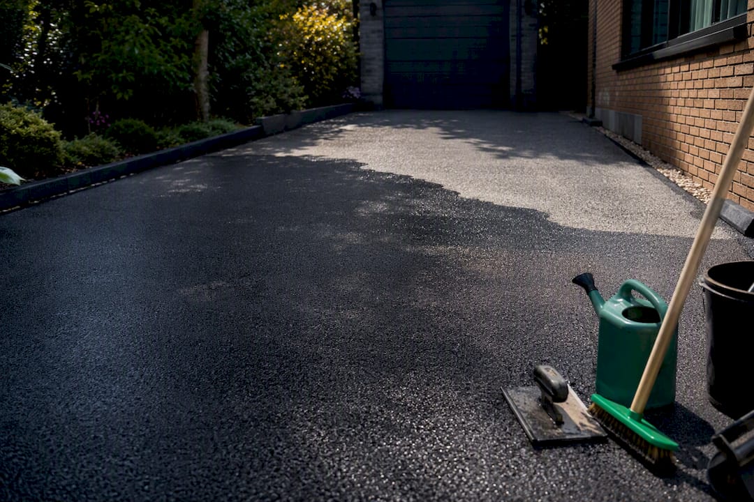 Half-sealed tarmac driveway surface
