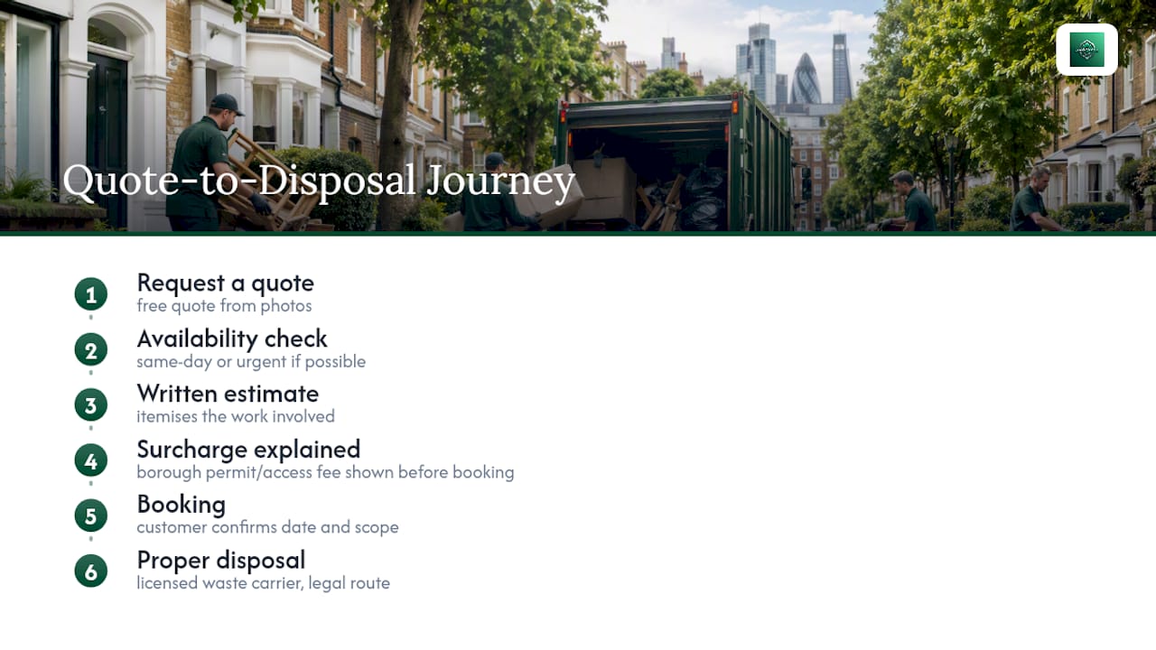 Waste removal quote and disposal process