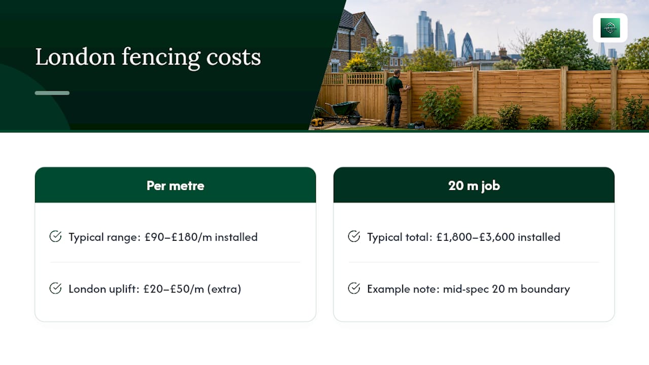 London fencing cost range comparison