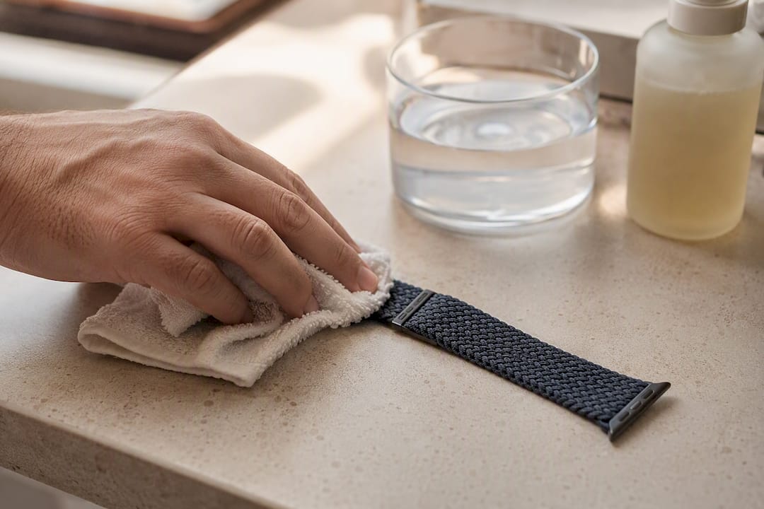 Nylon-Armband der Apple Watch vorsichtig per Hand reinigen