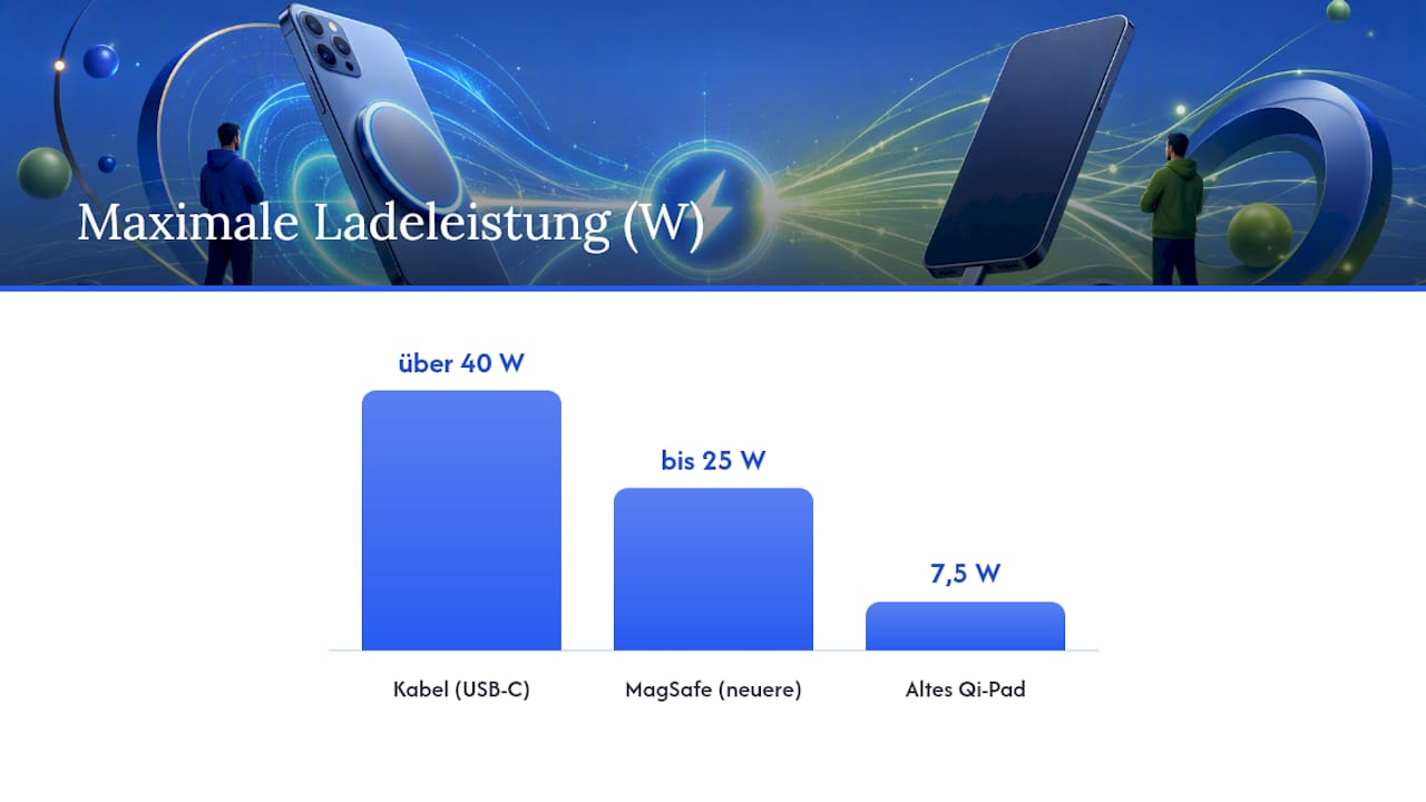 Vergleich von Ladeleistung und Ladezeit