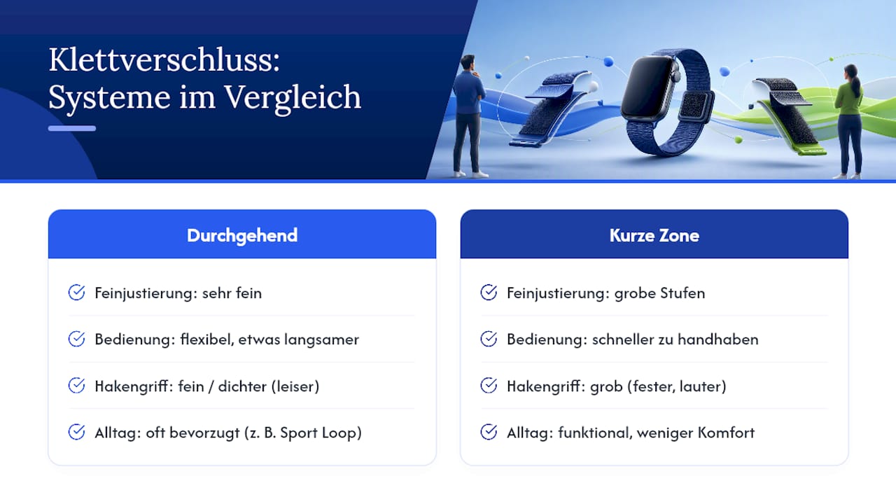 Vergleich verschiedener Klettverschluss-Systeme