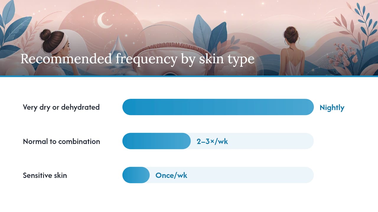 How to use an overnight hydrogel mask — overview diagram