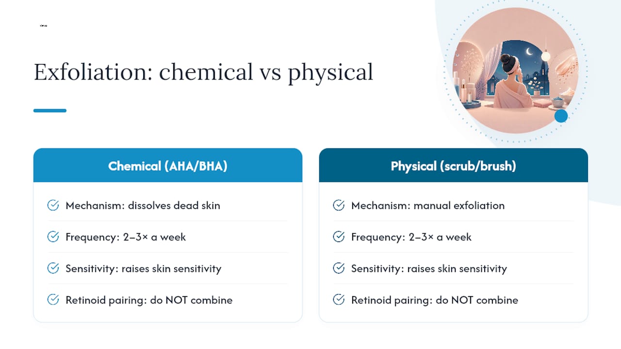 Comparison of chemical and physical exfoliation methods