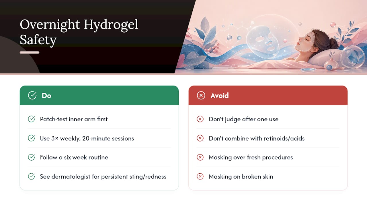 Is It Safe to Wear a Hydrogel Mask Overnight? — overview diagram