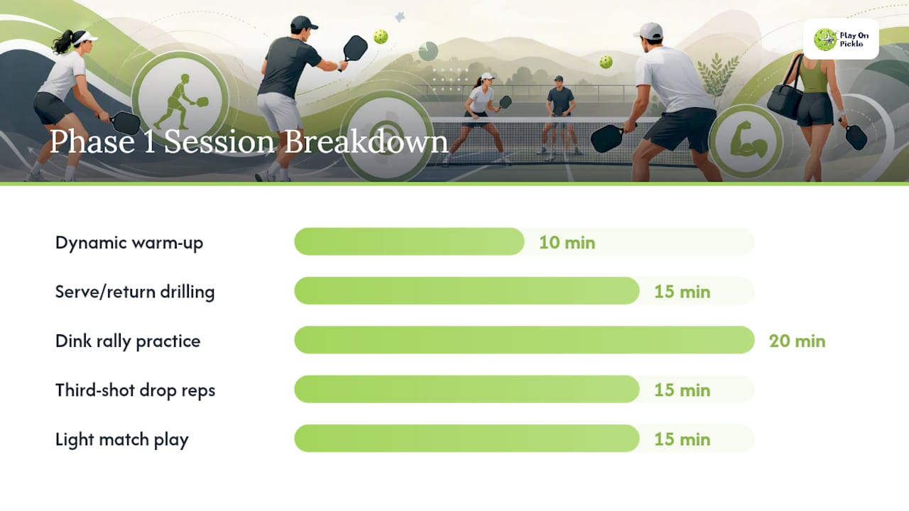 Diagram of 90-day training plan Phase 1 session components