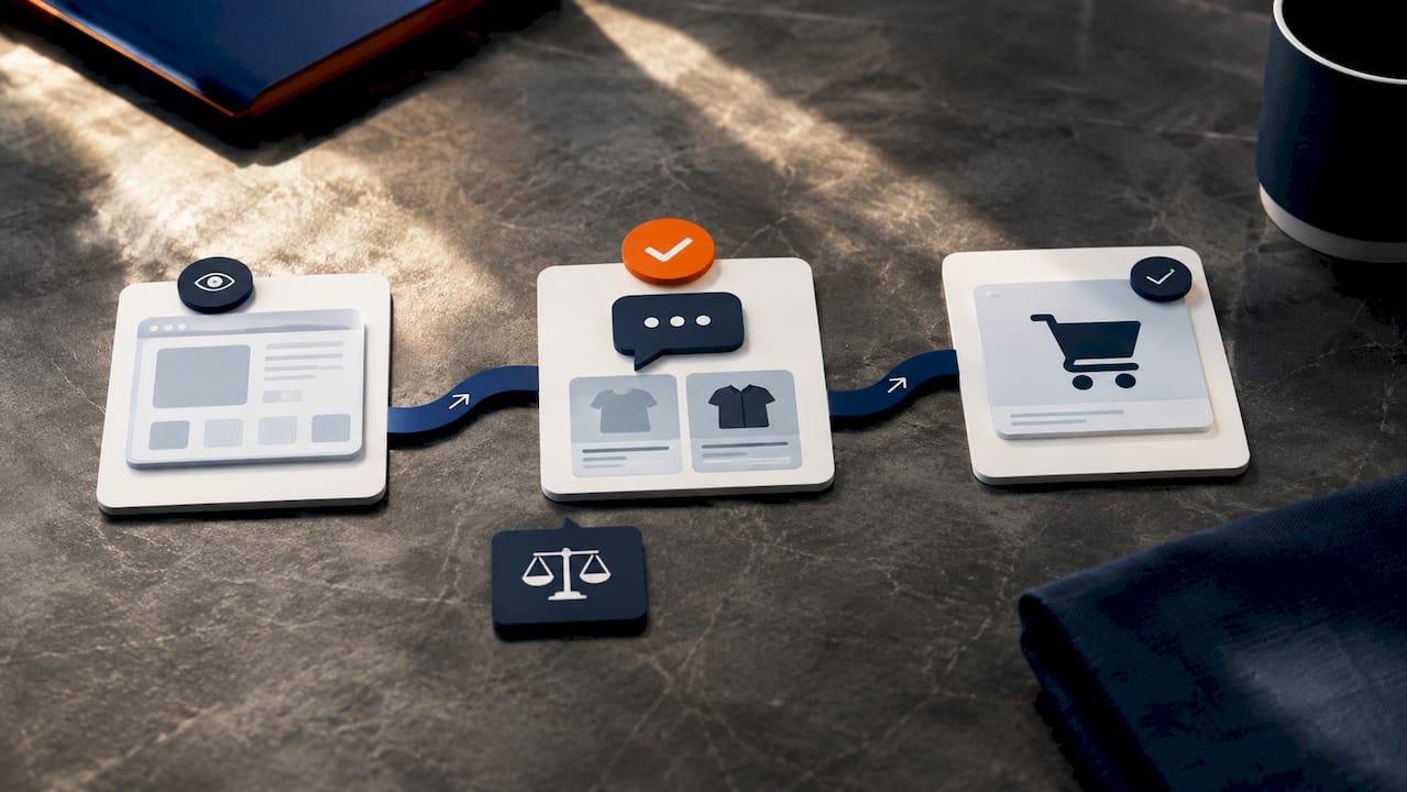 Illustration of proactive chatbot assistance flow