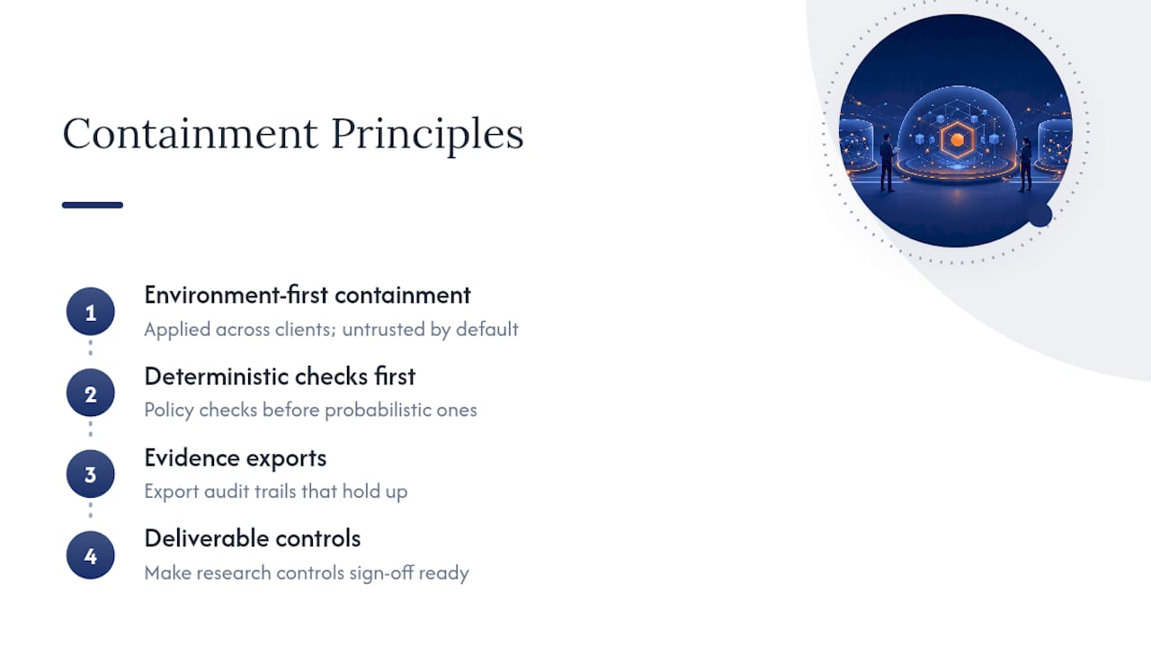 Why Containment Beats Cleverness — overview diagram
